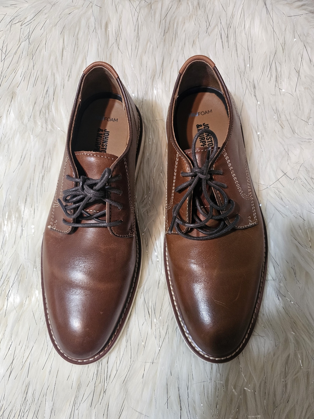 Johnston & Murphy Men's Brown Leather Derby Shoes